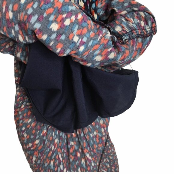 FOSSIL Multi Color Print Tiered Maxi Dress Dotted Brushstroke Size XS XSMALL - Picture 13 of 15